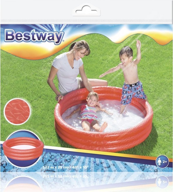 Bestway Çocuk Havuzu 122X25CM Bestway Kırmızı - 51025 - 4
