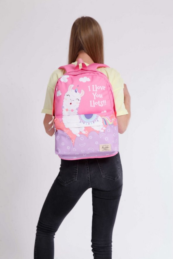 Layer Okul Çantası Love Lama (k1394) - 3