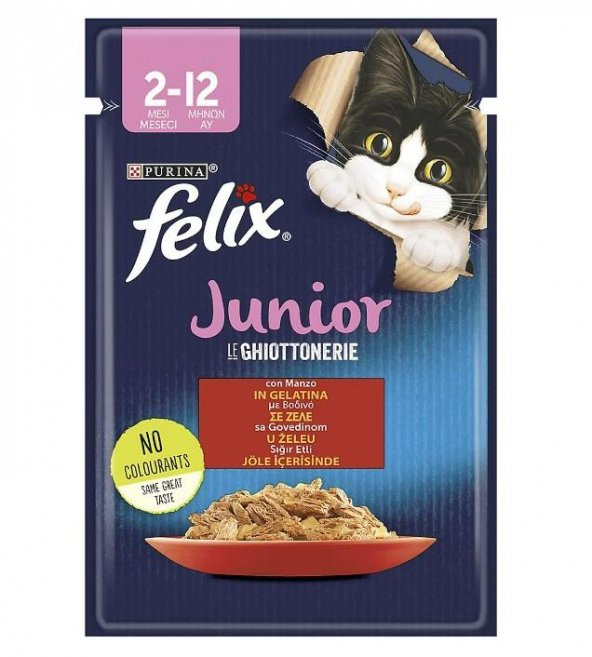 Felix Junior Sığır Etli Yavru Kedi Pouch 85 Gr