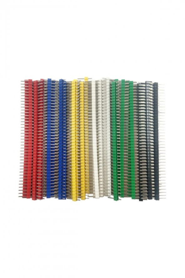 30 Adet 40 Pin Erkek Header Seti  6 Renkli 2.54mm Kırılabilir