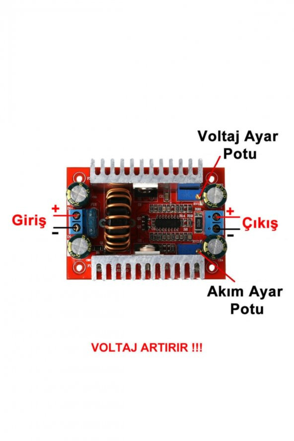 400W Akım Kontrollü Boost Voltaj Yükseltici Modül  Led Sürücü