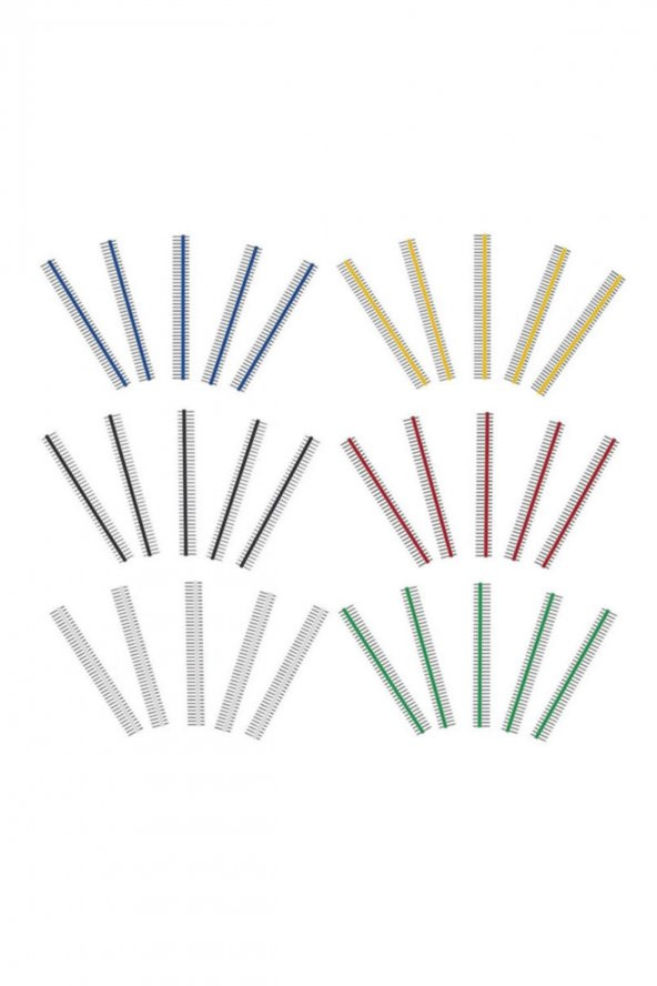30 Adet 40 Pin Erkek Header Seti  6 Renkli 2.54mm Kırılabilir - 4