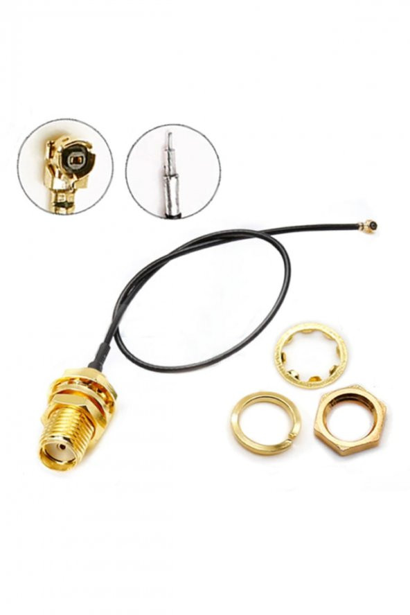 6dBi SMA Erkek Anten 35cm Ipex Kablo Ufl Soket Dual Band 2.4GHz - 4
