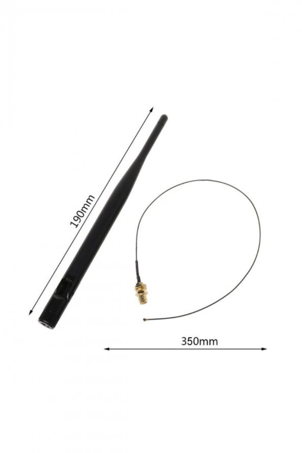 6dBi SMA Erkek Anten 35cm Ipex Kablo Ufl Soket Dual Band 2.4GHz - 6