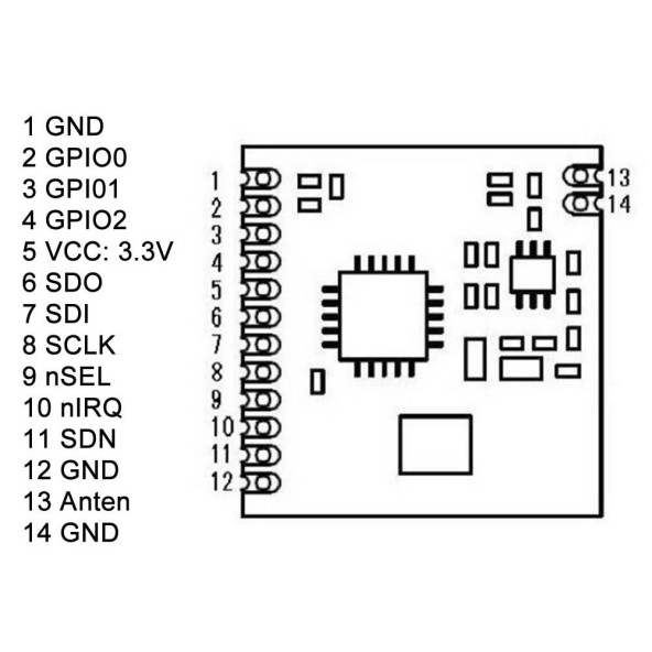 SI4432 433MHz RF Kablosuz Haberleşme Modülü  Transceiver - 8