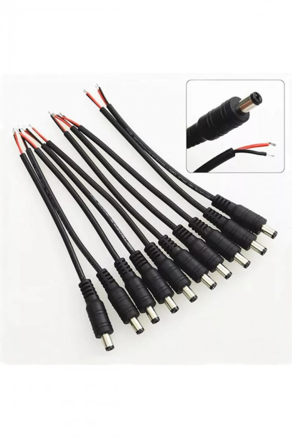 5.5mm x 2.1mm 15cm Erkek Adaptör Kablosu  22Awg 36V 3A Besleme - 7