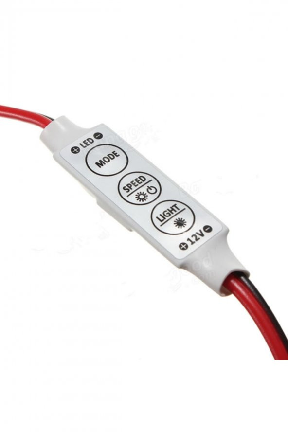 DC 12-24V 3 Tuş Led Dimmer Hafızalı 12A 3 Modlu 5050 3528 5630 - 6