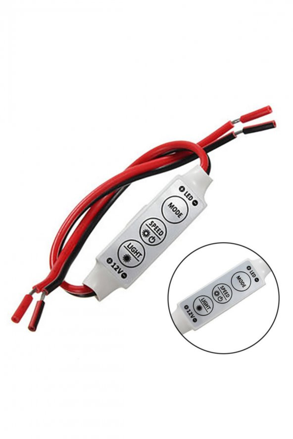 DC 12-24V 3 Tuş Led Dimmer Hafızalı 12A 3 Modlu 5050 3528 5630 - 7