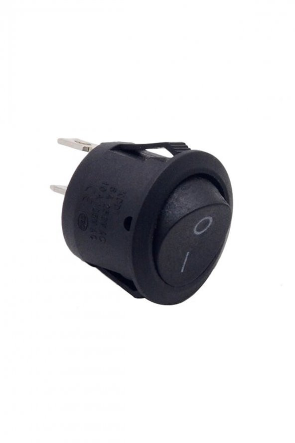 23mm Yuvarlak 2 Pin Anahtar Buton Kcd1 Siyah - Resim 4