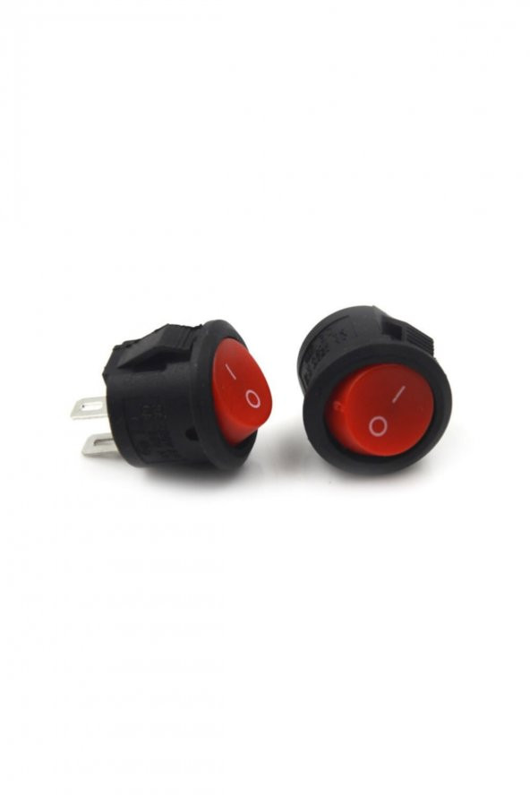 16mm Yuvarlak 2 Pin Anahtar Switch Mini Buton Kırmızı - 3