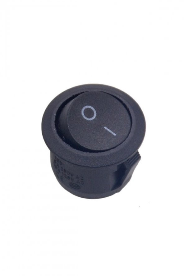 23mm Yuvarlak 2 Pin Anahtar Buton Kcd1 Siyah - Resim 5