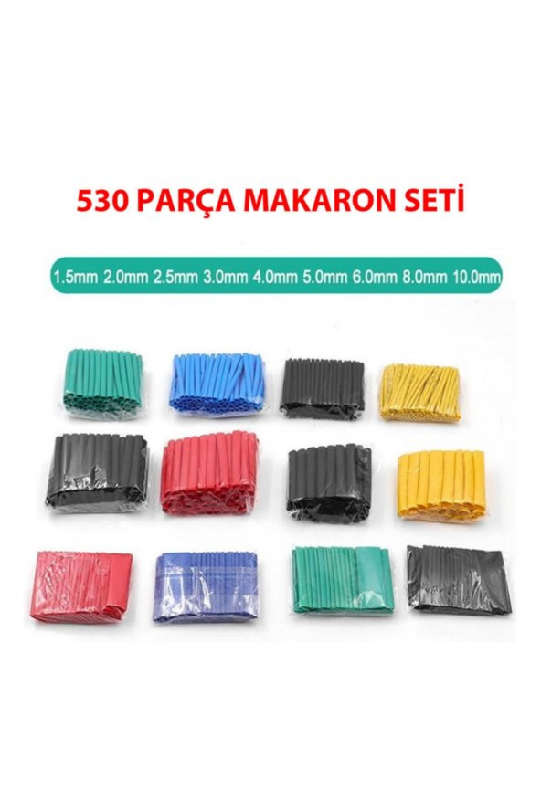 530 Parça Makaron Seti Daralan Makaron Kablo Koruyucu Yalıtım