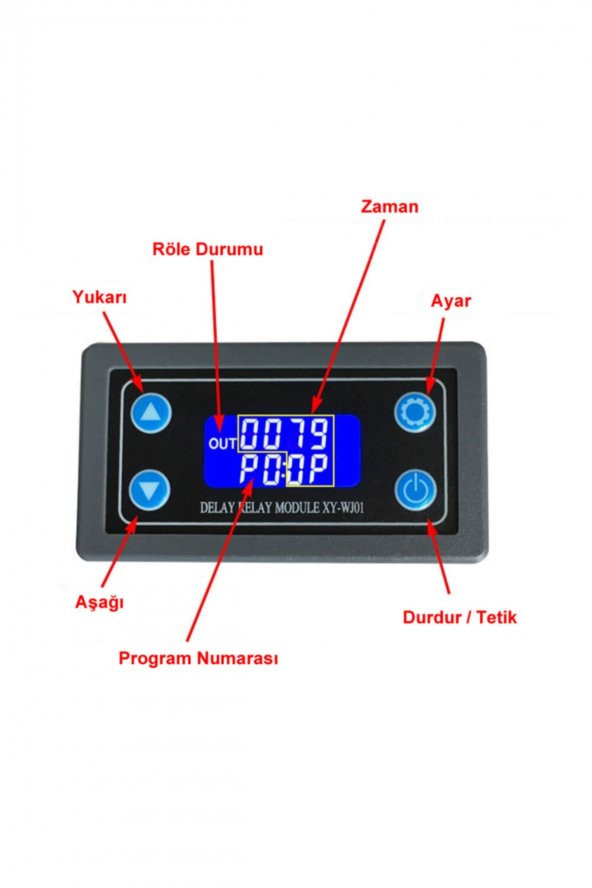XY-WJ01 Zamanlayıcı Röle Modül DC 6-30V 1000w Anahtar Panel Tip - 5