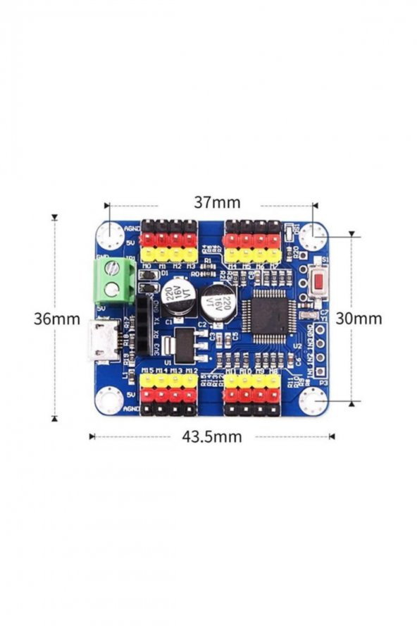 16 Kanal Servo Motor Kontrol Kartı Robot PWM Motor Sürücü USB TTL - 3