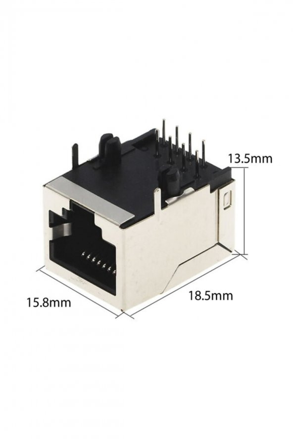 8P8C Metal RJ45 Soket Ethernet Bağlantı Soketi 8 Pin Pcb Montaj - 2