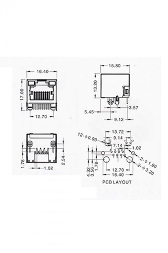 8P8C Metal RJ45 Soket Led Göstergeli Ethernet Bağlantı Soketi - 8
