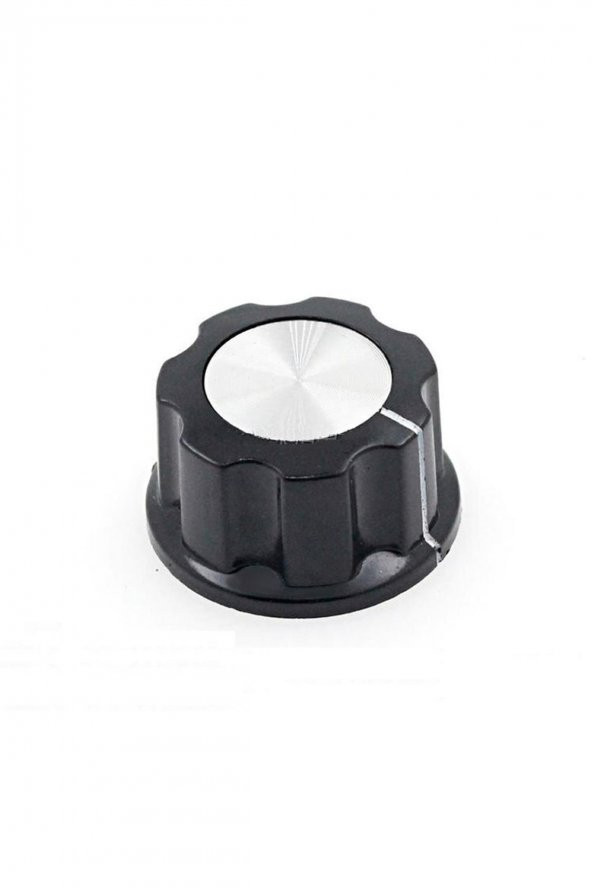 Plastik Pot Başlığı 16mm Siyah Gümüş Rotary Enkoder Ses Kontrol