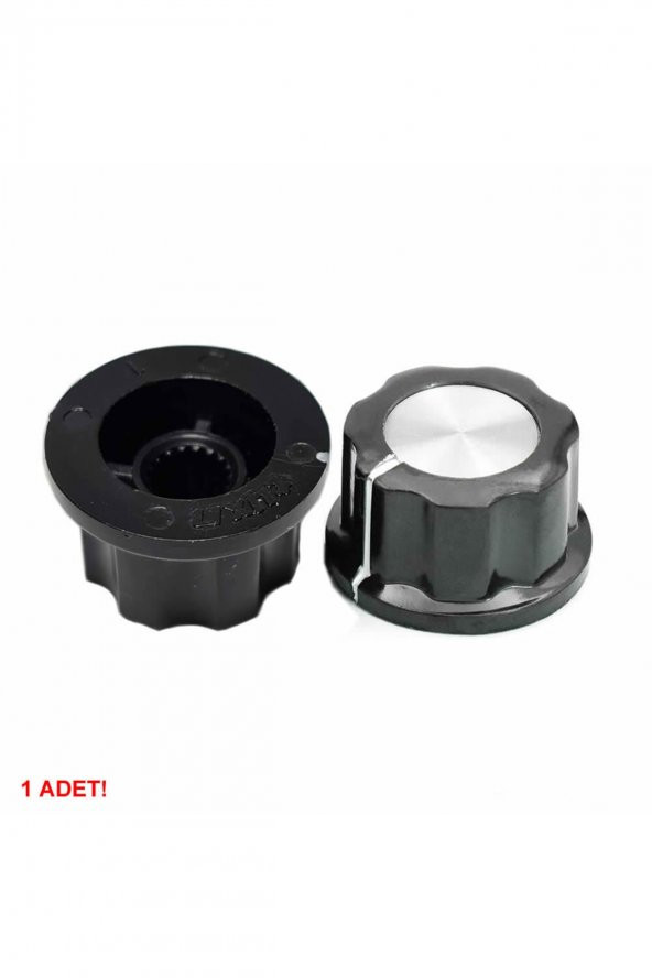 Plastik Pot Başlığı 16mm Siyah Gümüş Rotary Enkoder Ses Kontrol - 4