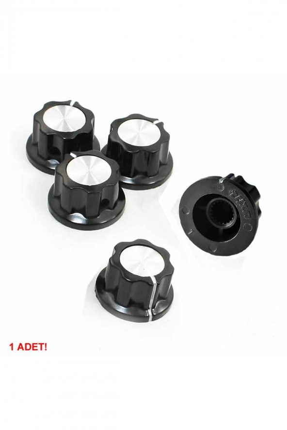 Plastik Pot Başlığı 16mm Siyah Gümüş Rotary Enkoder Ses Kontrol - 7