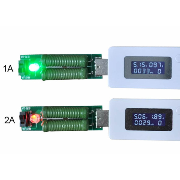 2x10W Usb Elektronik Yük 5V 1A 2A Deşarj 5W 10W Yük Seçim Anahtarlı Direnç Pil Akü Powerbank Kapasite - 8