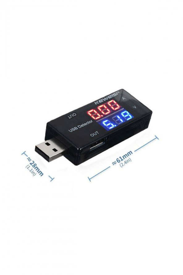 Çift Usb Çıkışlı Voltmetre Ampermetre Akım Voltaj İzleyici Şarj