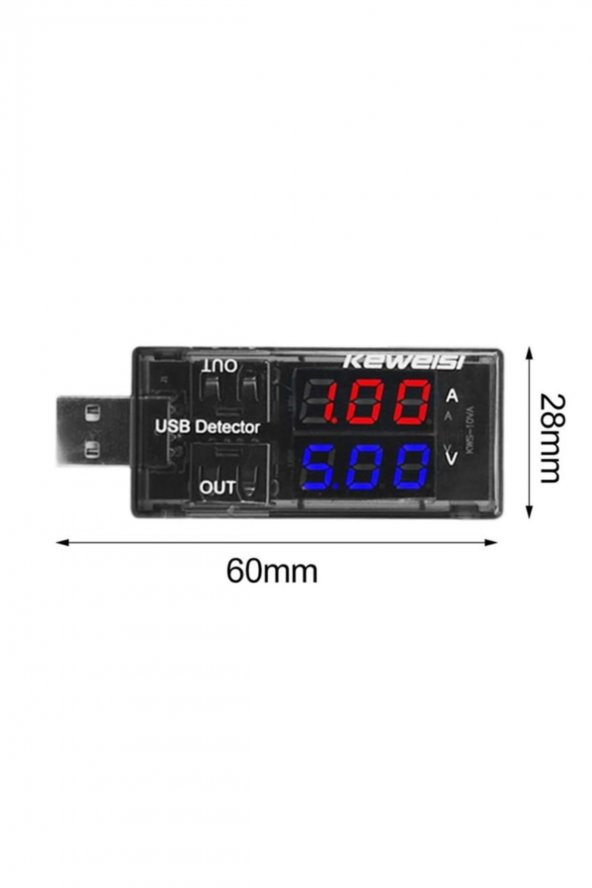 Çift Usb Çıkışlı Voltmetre Ampermetre Akım Voltaj İzleyici Şarj - 8