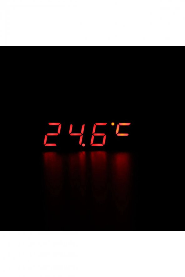 3 Fonksiyonlu Termometre Saat Voltmetre Gösterge Modül  Dijital Zaman Isı Elektronik Ekran Kırmızı - 6