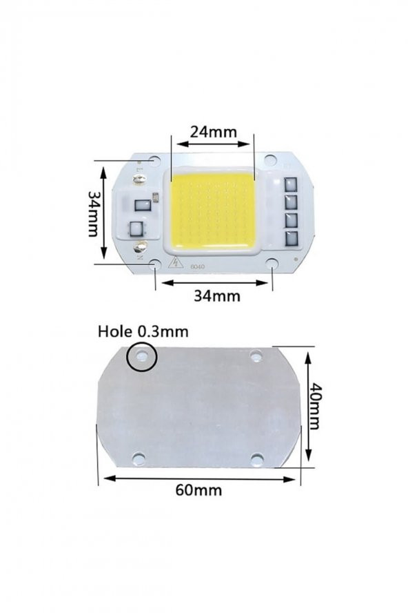 AC 220V 50W Power Led Gün Işığı  Sarı Renk Projektör Lamba Aydınlatma Ampül Warm White 2800-3200K - 8
