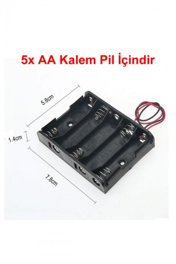 5li AA Kalem Pil Kutusu Yuvası 7.5V Kablolu Kalem Pil Tutucu