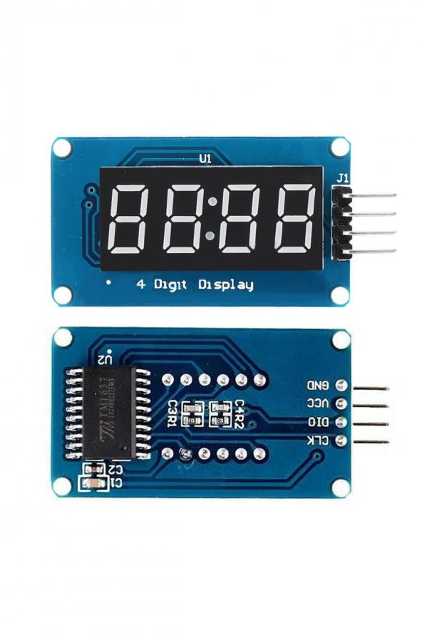 TM1637 4 Hane Bit Seri Kırmızı 7 Segment Ekran  0.36 İnch Saat IIC Dijital Gösterge Display Alarm - 4