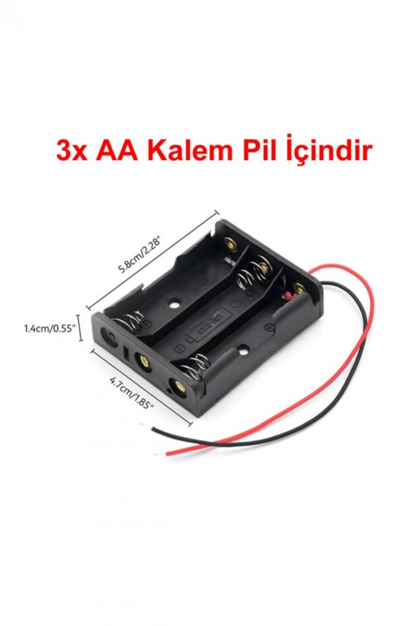 3lü AA Kalem Pil Kutusu Yuvası 4.5V Kablolu Kalem Pil Tutucu - 1