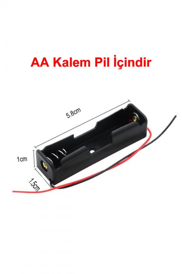 1li AA Kalem Pil Kutusu Yuvası 1.5V Kablolu Kalem Pil Tutucu