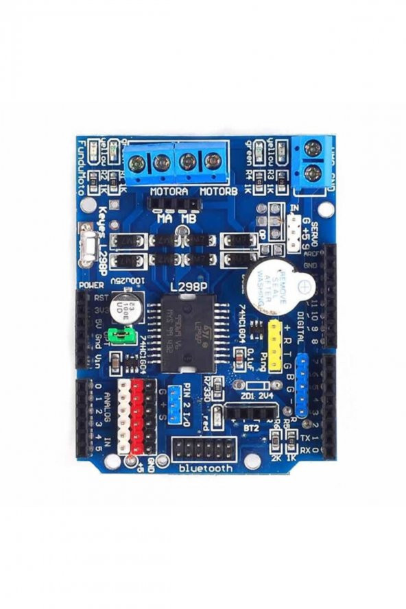 L298 Motor Sürücü Shield 12V 2x Dc Motor 1x Step Motor Buzzer - 8