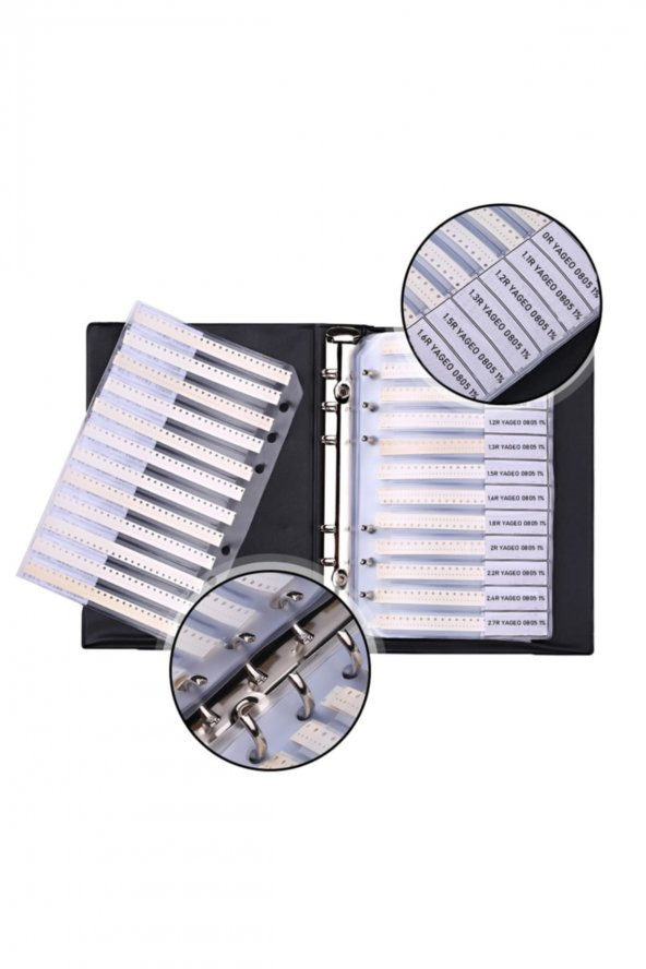 4250 Parça Smd 0805 Direnç Seti Kitabı 1 Sample Book