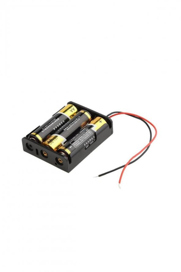 3lü AA Kalem Pil Kutusu Yuvası 4.5V Kablolu Kalem Pil Tutucu - 7