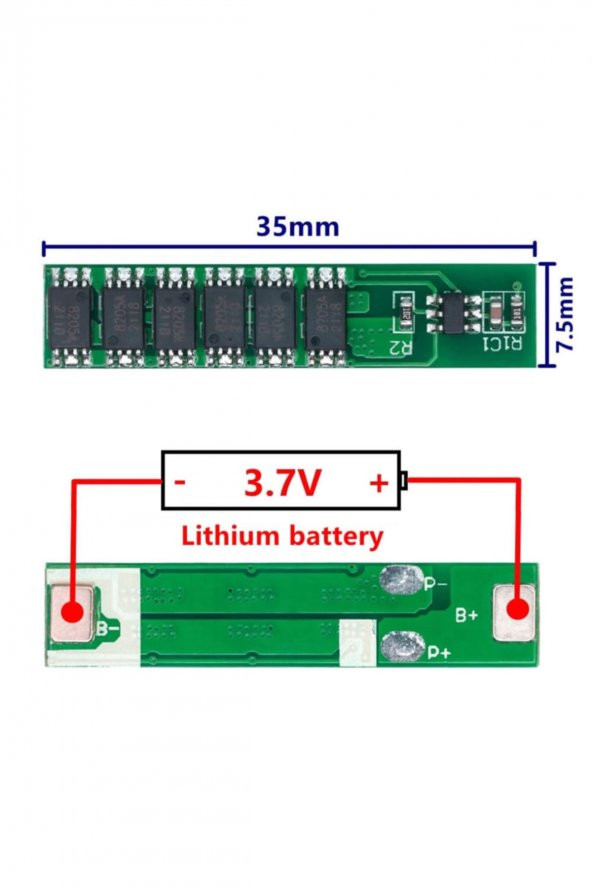 BMS 1S 15A Koruma Kartı 3.7V Lityum 18650 Pil Batarya Lipo Li-ion