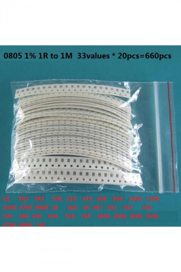 660 Parça Smd 0805 Direnç Seti 0.125 Watt 1ohm 1Megaohm Resistör - 7