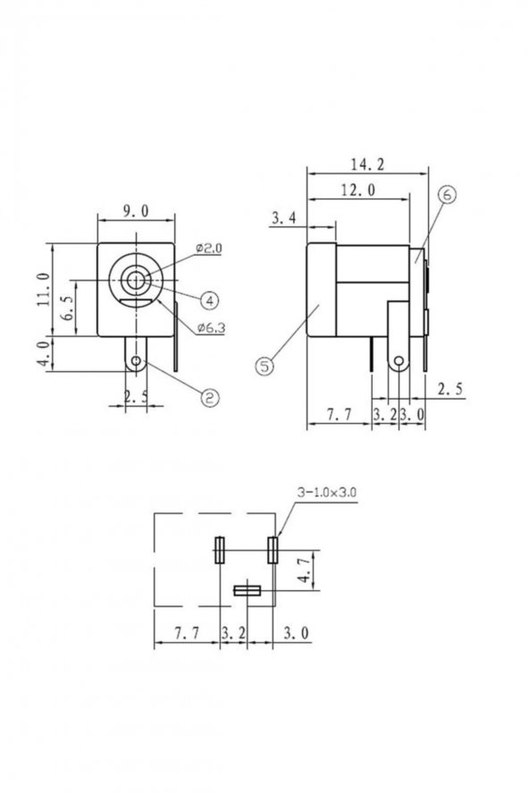 5.5mm x 2.1mm DC Güç Soketi Plastik DC005 Pcb Tip Adaptör - 8