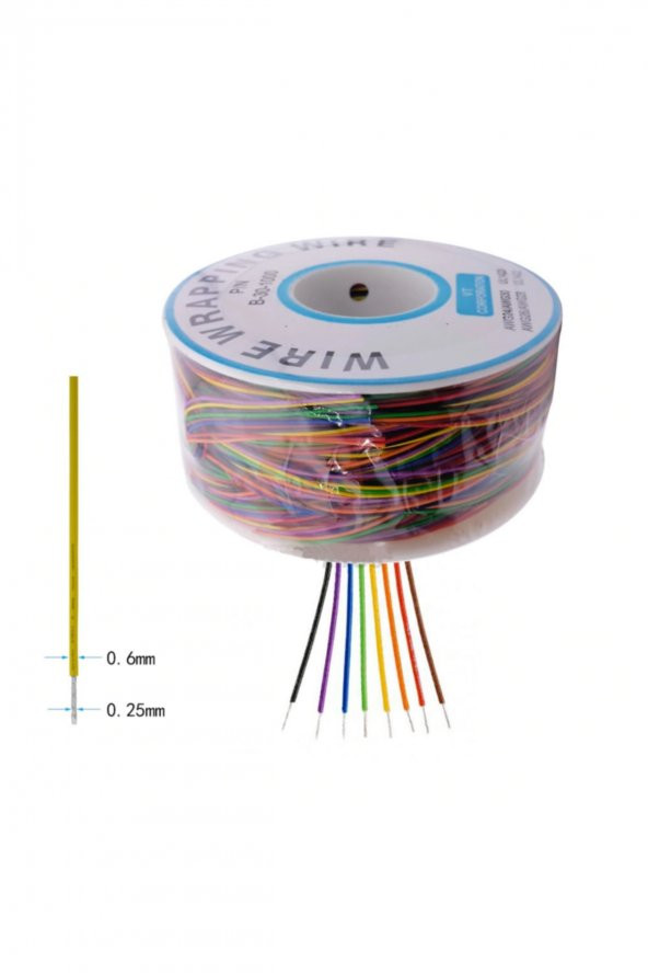 280 Metre 8 Renk 0.25mm Tel Kalınlığı 30Awg Makara Atlama Kablosu