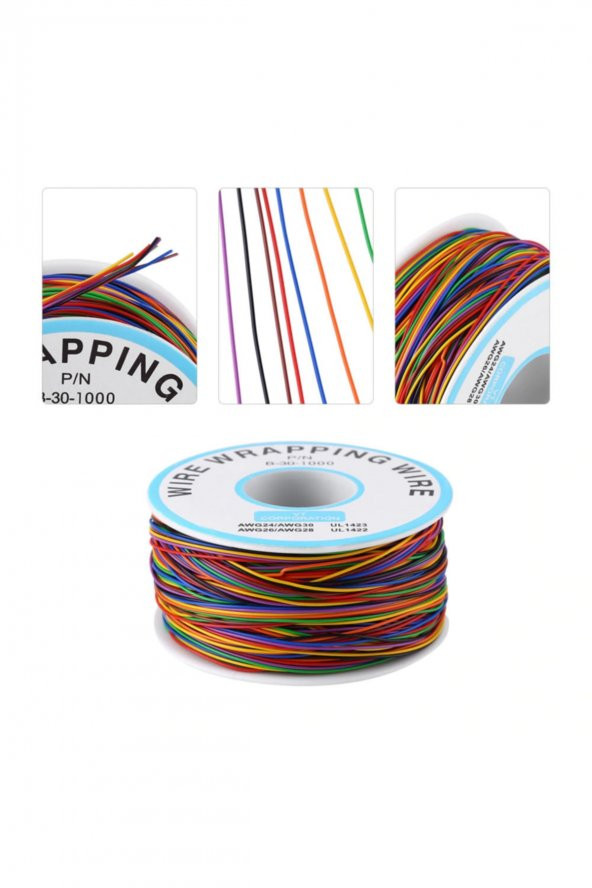 280 Metre 8 Renk 0.25mm Tel Kalınlığı 30Awg Makara Atlama Kablosu - 6