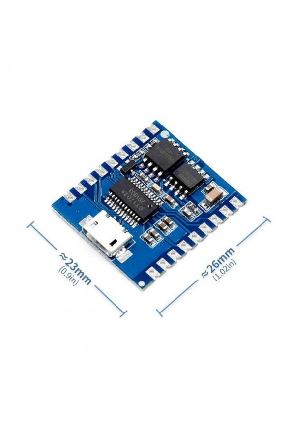 DY-SV17F MP3 Wav Ses Çalma Modülü  4Mbyte Hafıza Class D Amfi 5W 4-8Ohm Hoparlör Microusb Uart Buton - 2