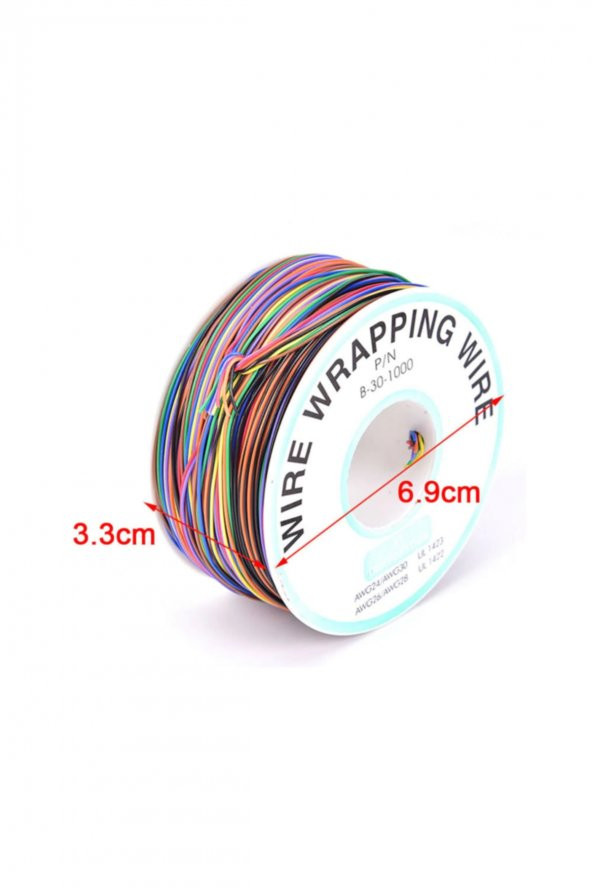 280 Metre 8 Renk 0.25mm Tel Kalınlığı 30Awg Makara Atlama Kablosu - 7