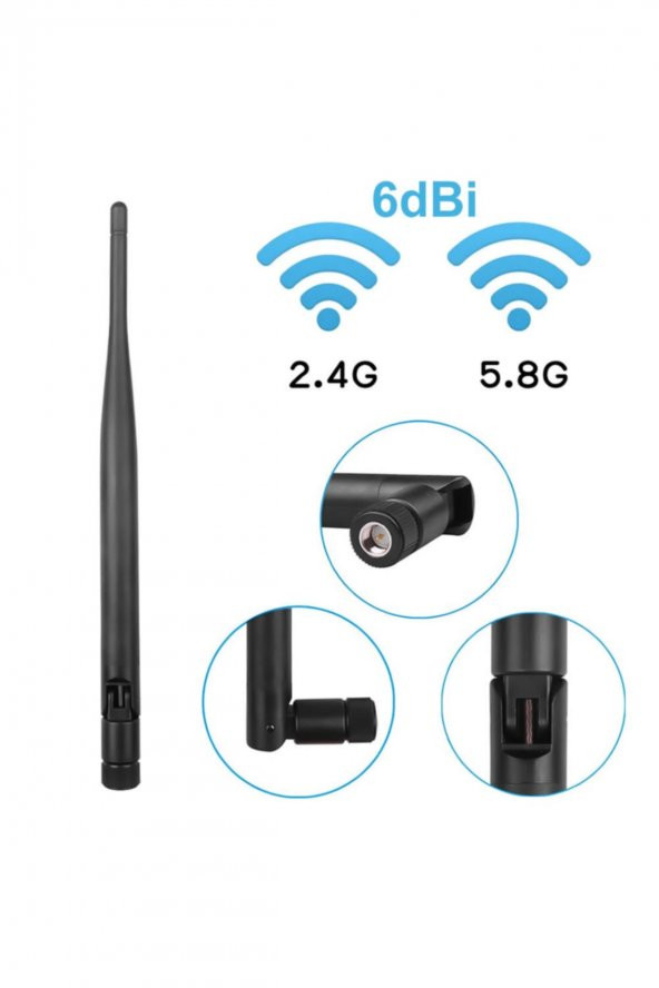 6dBi SMA Erkek Anten Dikey 20cm RF Wifi Sinyal Kuvvetlendirici 2.4GHz 5.8GHz 2G 3G 4G