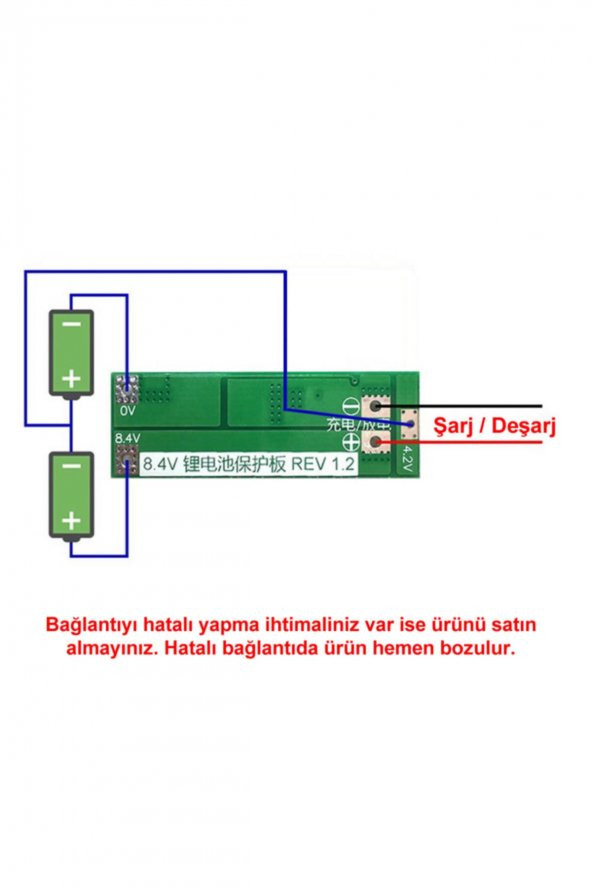 2S 20A Lityum Batarya BMS Koruma Kartı Standart Versiyon Pil Li-ion 18650 8.4V