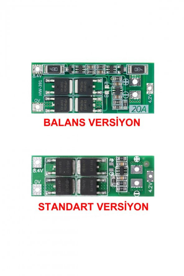 2S 20A Lityum Batarya BMS Koruma Kartı Standart Versiyon Pil Li-ion 18650 8.4V - 2