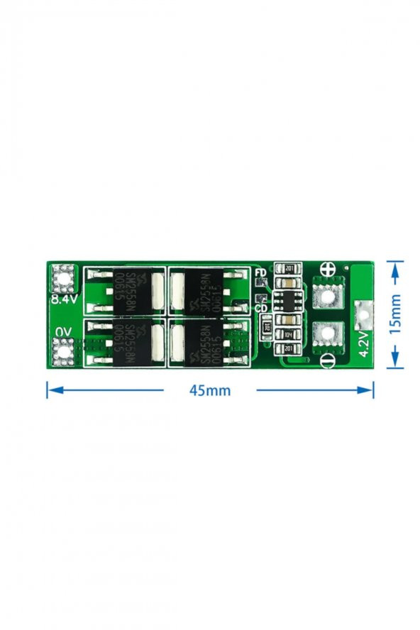 2S 20A Lityum Batarya BMS Koruma Kartı Standart Versiyon Pil Li-ion 18650 8.4V - 6