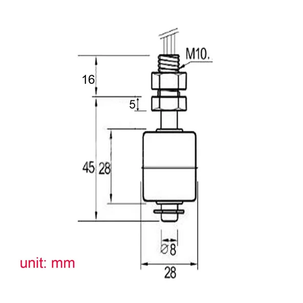 Metal Sıvı Su Seviye Sensörü 45mm  Paslanmaz Çelik Şamandıra Mekanik Anahtar Kazan Kap Depo Tank - Resim 8