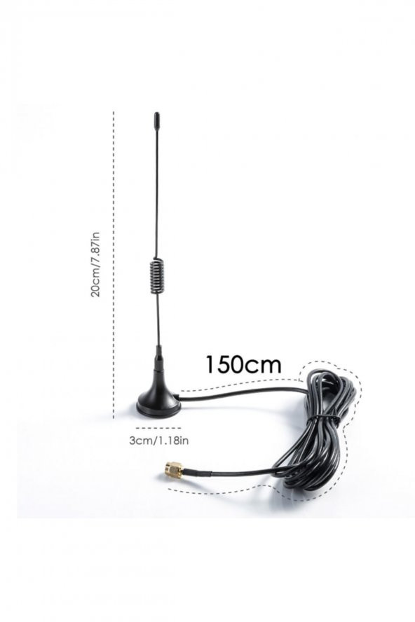 315Mhz Dış Mekan Anten Sma Erkek 1.5 Metre Kablo  3dbi 50ohm 700M