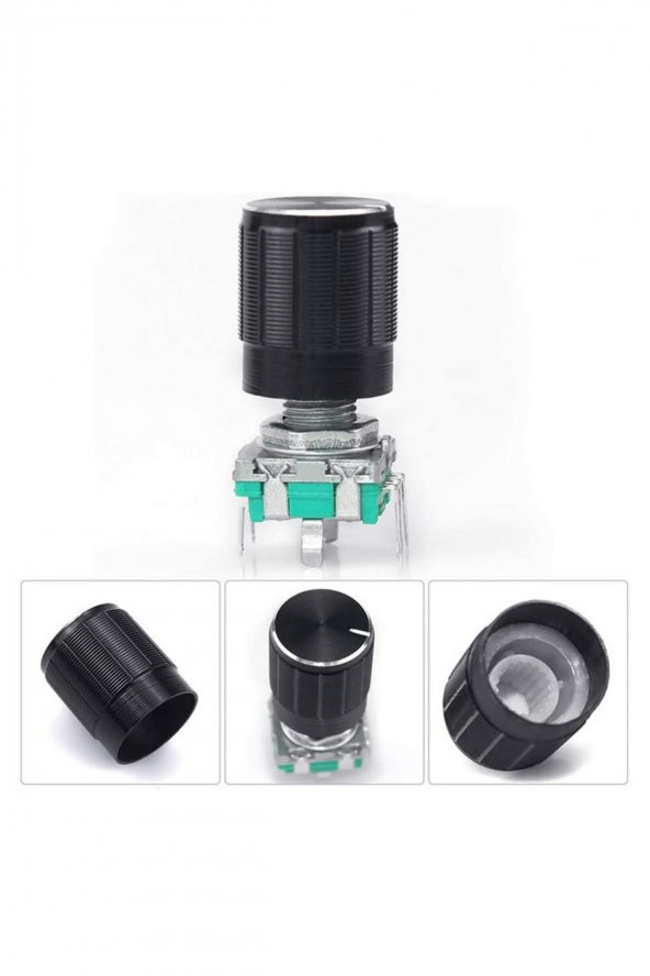 EC11 Rotary Encoder Butonlu 20 Adım Pot Başlıklı Pwm 360 Derece Döner Butonlu Dijital - 6