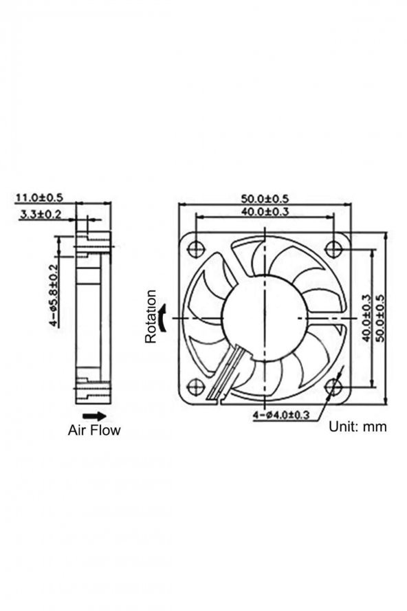 DC 12V FAN 50x50mm Soğutucu Kuluçka Ekran Kartı Cooler Pervane - 3